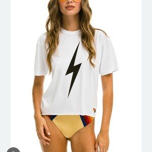 Xs aviator nation white bolt tshirt